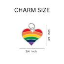 Bulk Rainbow Heart Charm Necklaces, LGBTQ Gay Pride Awareness