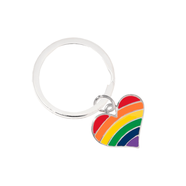 Rainbow Heart Keychains Wholesale, Gay Pride Awareness Jewelry