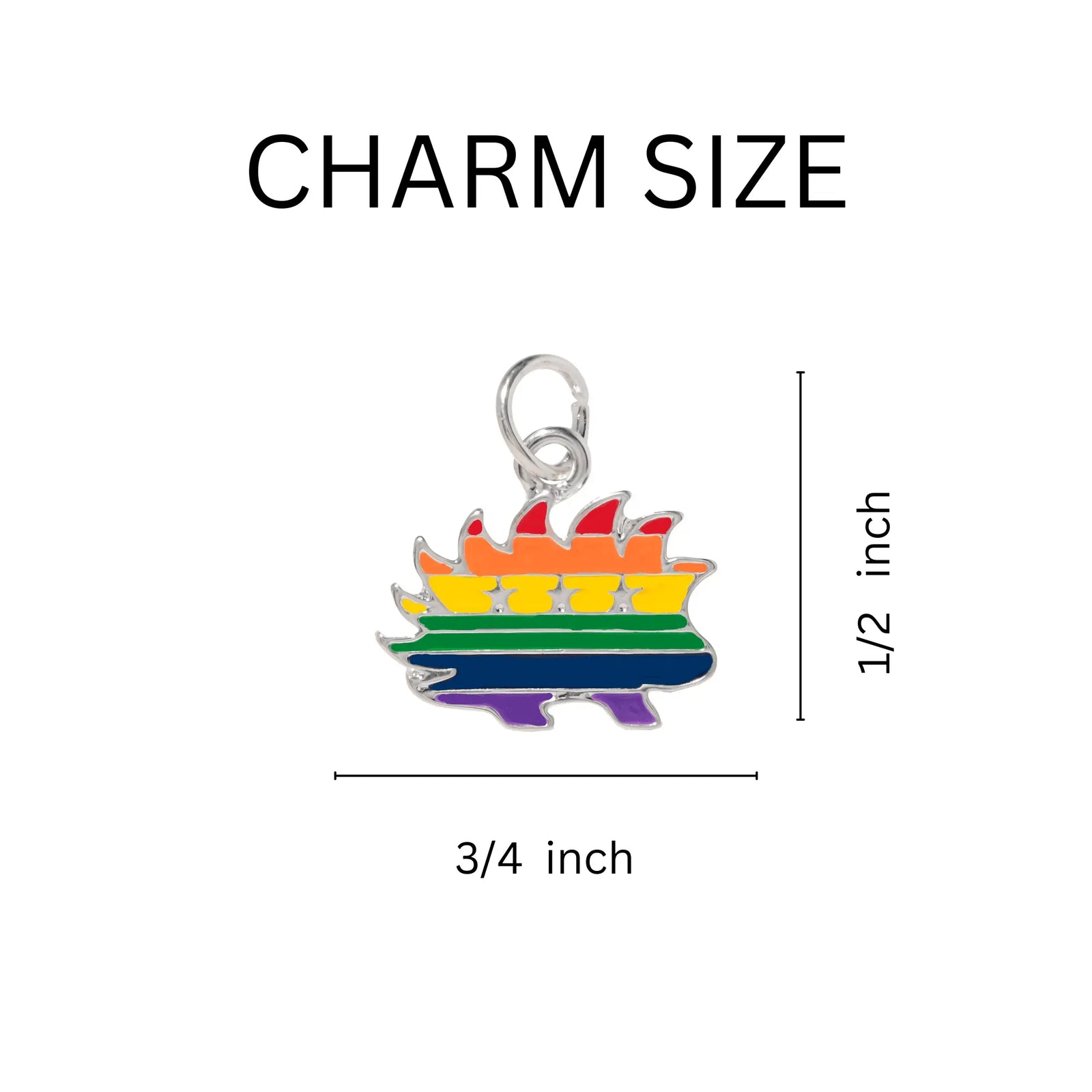 Bulk Rainbow Heart Hanging Charm, LGBTQ Gay Pride Awarenesss, LGBTQ Gay Pride Awareness