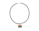 Bulk Rainbow Pride Rectangle LGBTQ Black Cord Necklaces, Gay Pride Awareness Pendants