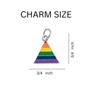 Bulk Rainbow Triangle Charm Hanging Earrings, LGBTQ Gay Pride Awareness