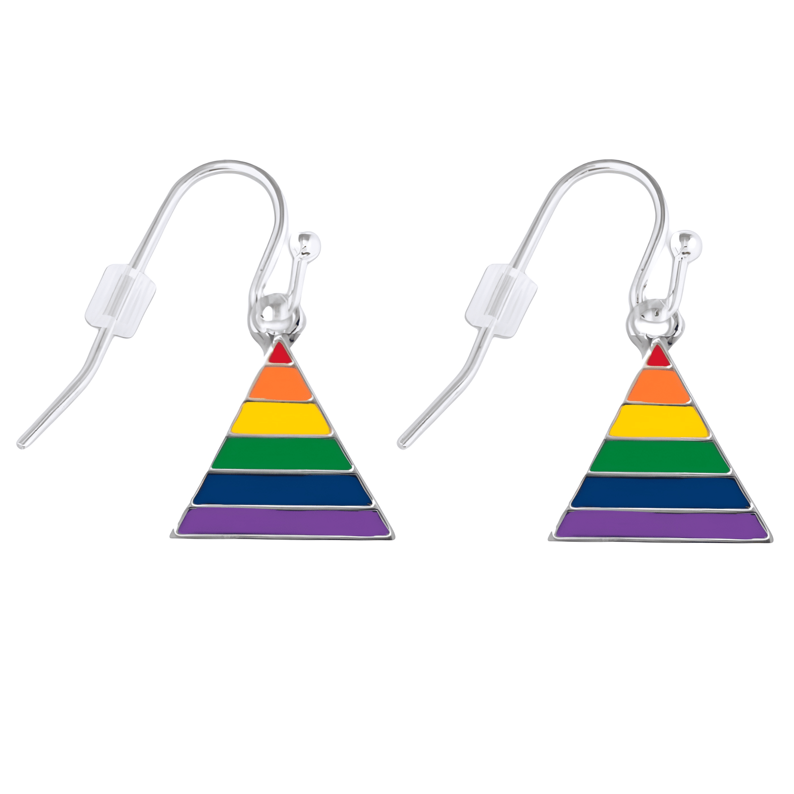 Bulk Rainbow Triangle Charm Hanging Earrings, LGBTQ Gay Pride Awareness