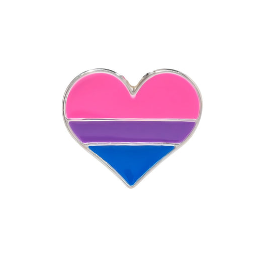 Wholesale Bisexual Heart Shaped Pins, LGBTQ Gay Pride Bulk Pins