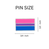 Rectangle Bisexual Flag Pins, LGBTQ Gay Pride Awareness Pins in Bulk