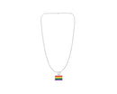 Bulk Rainbow Pride Rectangle LGBTQ Necklaces, Gay Pride Awareness Pendants