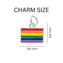 Bulk Rainbow Pride Rectangle LGBTQ Necklaces, Gay Pride Awareness Pendants