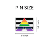 Rectangle Straight Ally LGBTQ Pride Flag Pins in Bulk