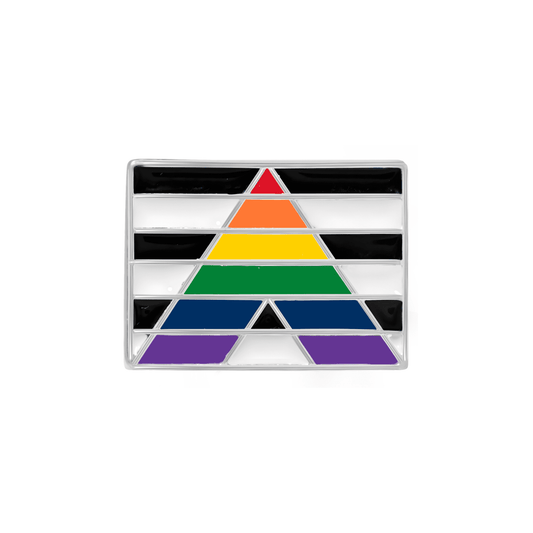 Rectangle Straight Ally LGBTQ Pride Flag Pins in Bulk