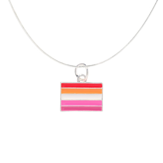 Bulk Lesbian Sunset Rectangle Flag Necklaces, Lesbian Necklaces Wholesale