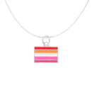 Bulk Lesbian Sunset Rectangle Flag Necklaces, Lesbian Necklaces Wholesale