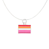 Bulk Lesbian Sunset Rectangle Flag Necklaces, Lesbian Necklaces Wholesale