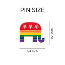 Republican Elephant Rainbow Striped Pins in Bulk, Wholesale Packs