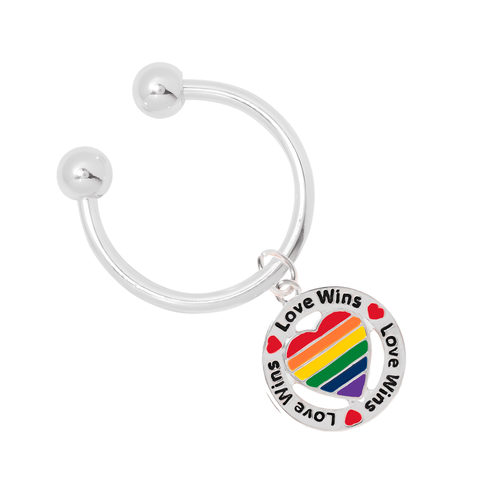 Bulk Rainbow Heart Love Wins Keychains for Gay Pride