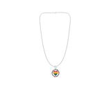  Wholesale Round Rainbow Love Wins Charm Necklaces 