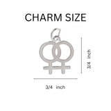 Same Sex Female Symbol Charm Leather Bracelets - We Are Pride Wholesale