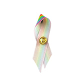 Satin Rainbow Ribbon Pin, Inexpensive Rainbow Ribbon PRIDE Pins