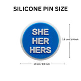 She Her Silicone Pronoun Pins for Gay Pride, LGBTQ Gay Pride Jewelry