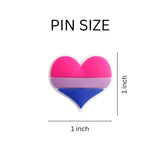 Bisexual Flag Heart Pins for Gay Pride, LGBTQ Gay Pride Jewelry