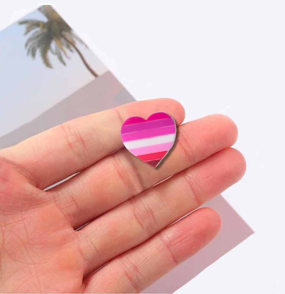 Lesbian Pride Heart Silicone Pins - We Are Pride Wholesale