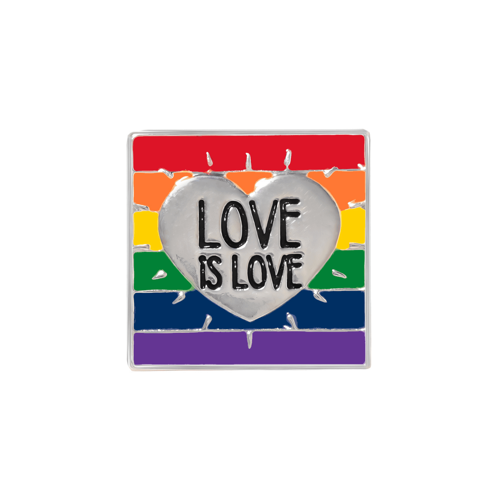 Square Love Is Love Rainbow Gay Pride Pins, LGBTQ Gay Pride Awareness