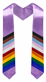 Lavender Graduation Stole with Daniel Quasar Flag Pride