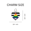 Straight Ally Heart Key Chain, LGBTQ Gay Pride Awareness