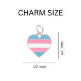 Transgender Heart Charm Necklaces, LGBTQ Gay Pride Awareness