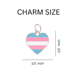 Transgender Heart Charms, LGBTQ Gay Pride Jewelry