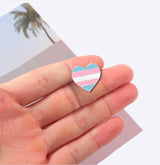 Bulk Transgender Heart Shaped Pins, LGBTQ Gay Pride Awareness