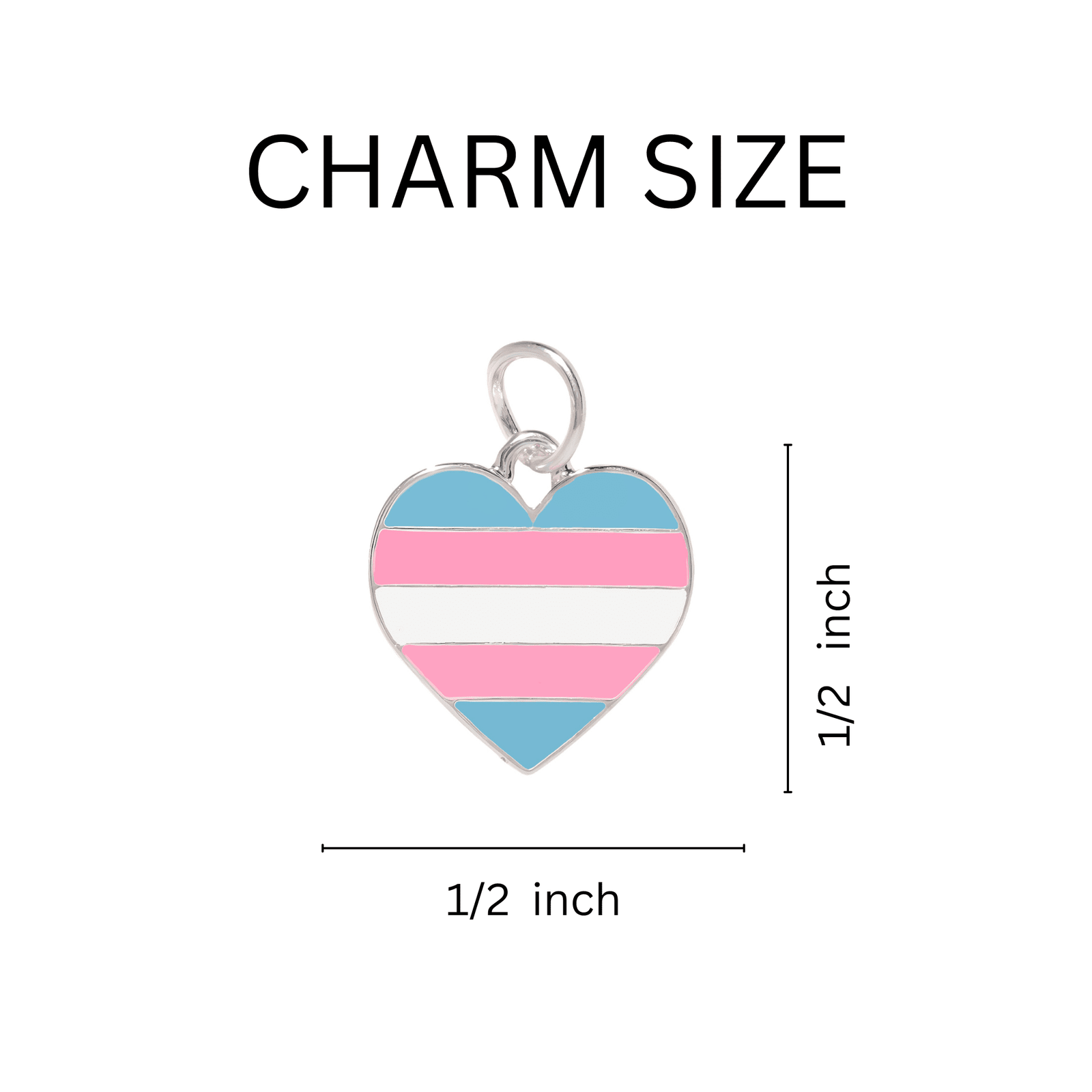 Transgender Heart Keychains, Bulk Trans Pride Awareness Jewelry