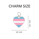 Transgender Heart Shaped Flag Chunky Charm Bracelets - We Are Pride