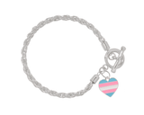 Transgender Heart Shaped Flag Chunky Charm Bracelets - We Are Pride