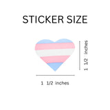 Transgender Heart Shaped Stickers, LGBTQ Gay Pride Awareness