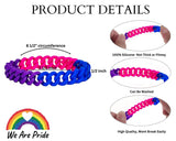 Bulk Bisexual Flag Silicone Chain Bracelet Wristbands, We Are Pride