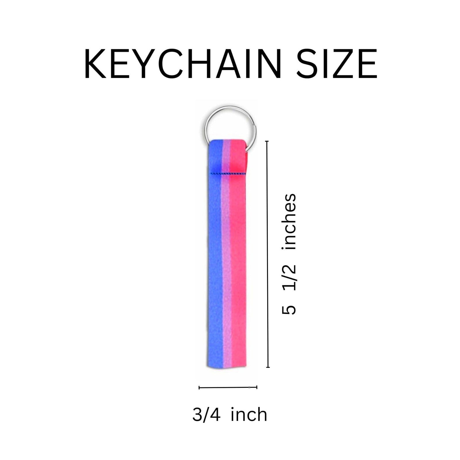 Bulk Bisexual Flag Colored Lanyard Style Keychains for PRIDE Parades