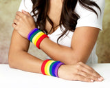 Rainbow Striped Sport Sweat Bands/Wristbands - We Are Pride