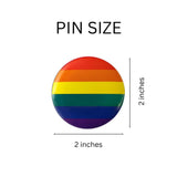 Rainbow Striped Circle Button Pins - We Are Pride Wholesale