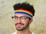 Rainbow Striped Sport Headbands - We are Pride