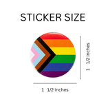 Daniel Quasar Flag Circle Stickers, Progress Pride Flag Circle Stickers