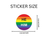 He Him Pronoun Rainbow Stickers for Gay Pride, LGBTQ Rainbow Flag Pronoun - We Are Pride