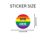 She Her Pronoun Rainbow Stickers for Gay Pride, LGBTQ Rainbow Flag Pronoun - We Are Pride