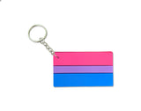 Bisexual Flag Silicone Key Chains, Cheap Gay Pride Jewelry