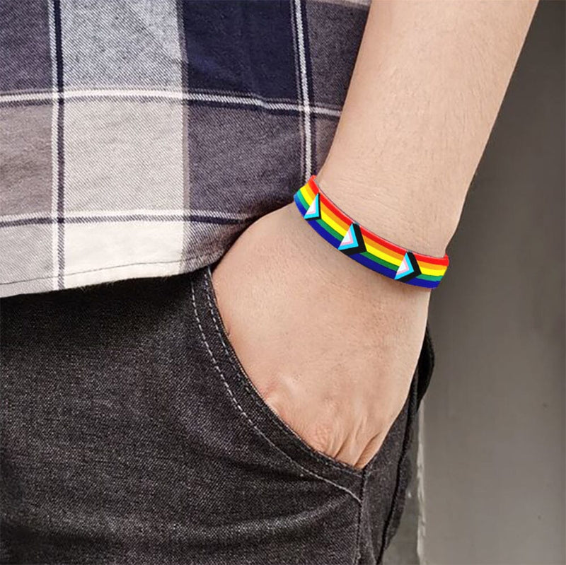 Plain Acrylic Rainbow Bead LGBT Pride Bracelet – Vilda Jewellery