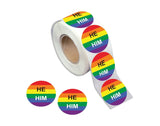 He Him Pronoun Rainbow Stickers for Gay Pride, LGBTQ Rainbow Flag Pronoun - We Are Pride