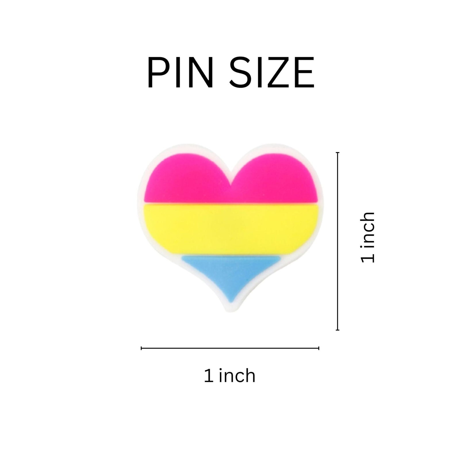 Silicone Pansexual Pride Heart Pins - We Are Pride Wholesale