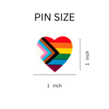 "Progress Pride" Daniel Quasar Heart Silicone Pins, Cheap LGBTQ Pins