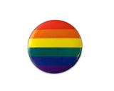 Rainbow Striped Circle Button Pins - We Are Pride Wholesale