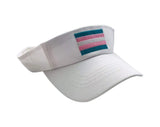 Embroidered Rectangle Transgender Flag Visors in White - We Are Pride Wholesale