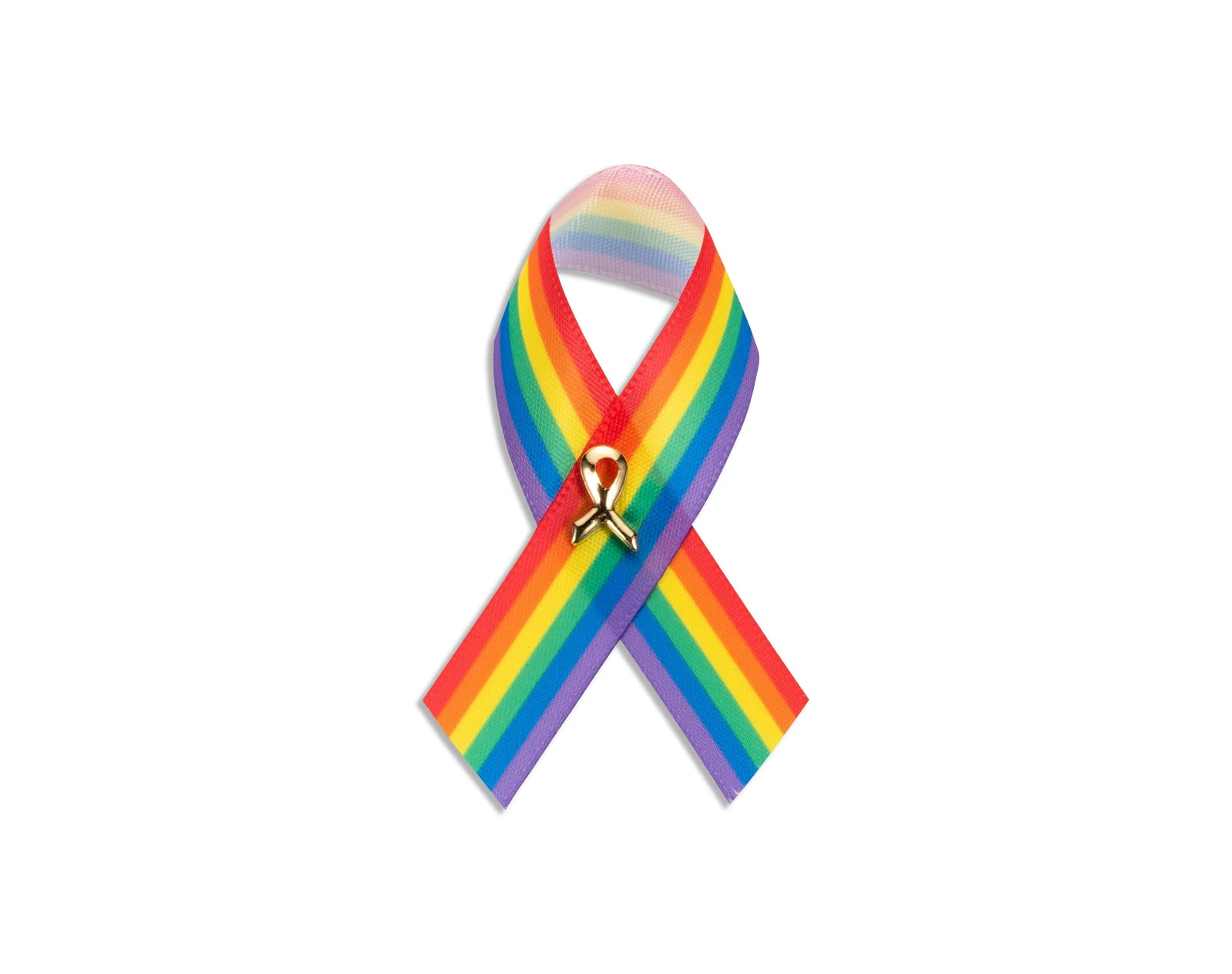 Satin Rainbow Striped Ribbon Pins in Bulk, Wholesale Prices.