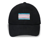 Bulk Embroidered Transgender Flag Baseball Hats in Black - We Are Pride Wholesale